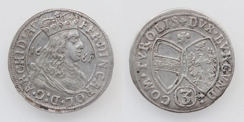Tirol EH Ferdinand Karl 1632-1662 Groschen 1661 Hall