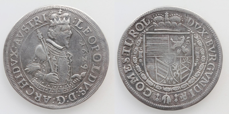 Tirol EH Leopold V. 1/2 Taler 1629 Hall R!