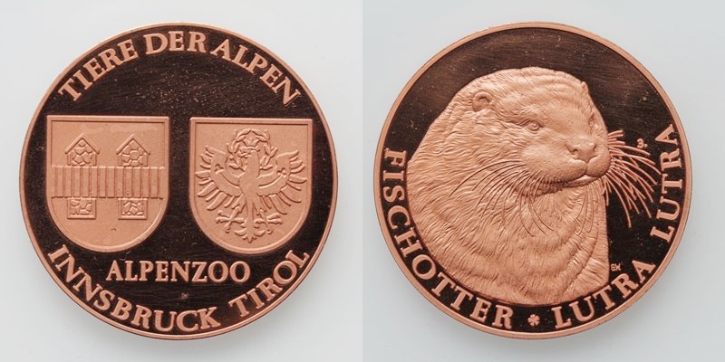 Tirol Alpenzoo Innsbruck Medaille o.J. Fischhotter (ca. 1980) PP