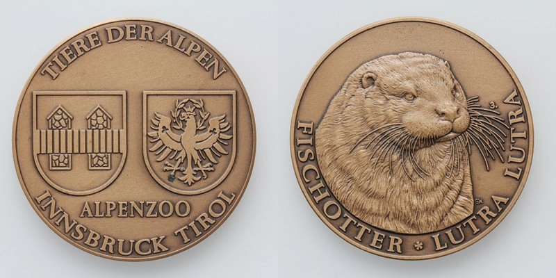 Tirol Alpenzoo Innsbruck Medaille o.J. Fischhotter (ca. 1980)