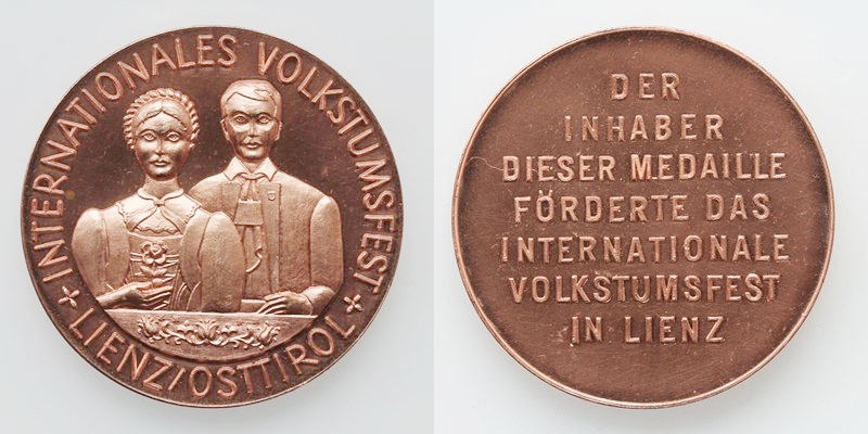 Osttirol Lienz Medaille Verband f. Volkstumspflege o.J. PP