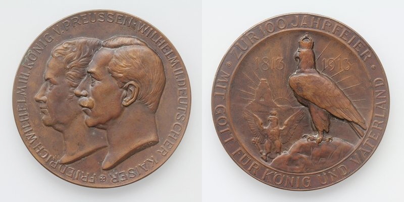 Preussen AE-Medaille Wilhelm III. und Wilhelm II. 1913