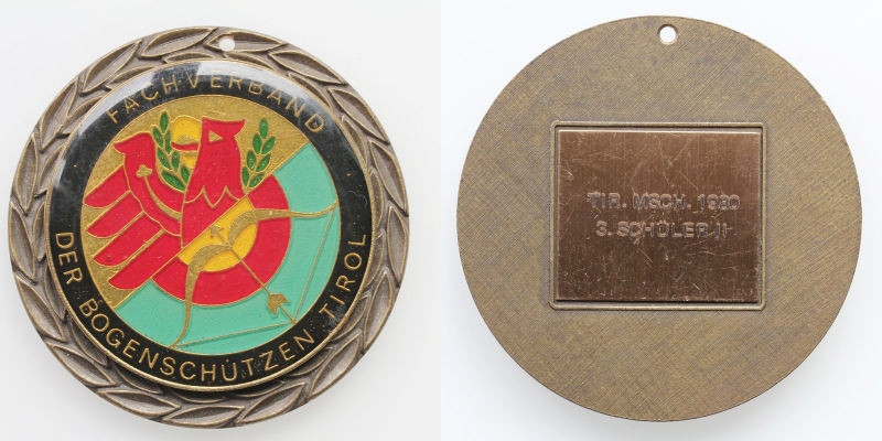 Medaille Fachverband der Bogenschützen Tirol 1980