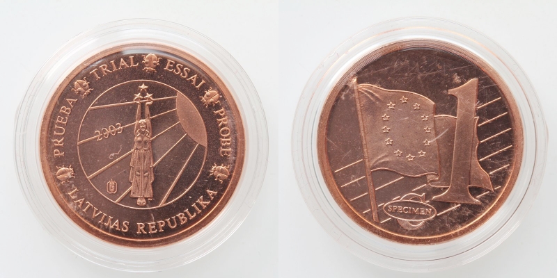 Lettland Euro PROBE-SPECIMEN 1 Cent 2003 PP