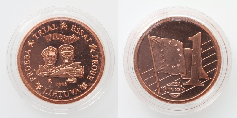 Litauen Euro PROBE-SPECIMEN 1 Cent 2003 PP