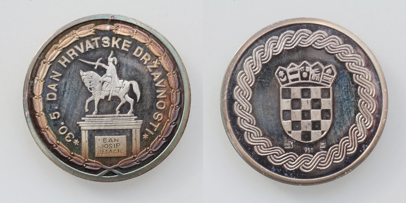 Kroatien/Hrvatska Silbermedaille 30.05.1990 Dan Hrvatske Drzavnosti
