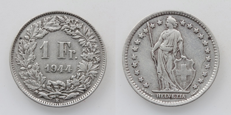 Schweiz 1 Franken 1944 B