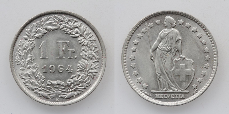 Schweiz 1 Franken 1964 B