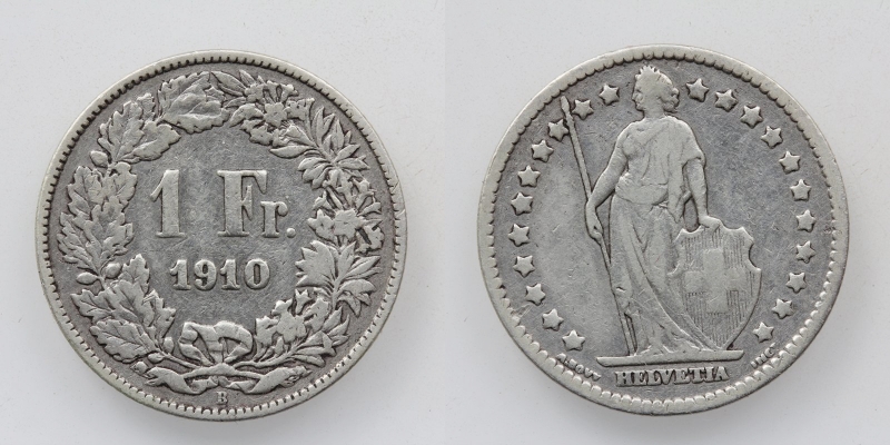 Schweiz 1 Franken 1910 B