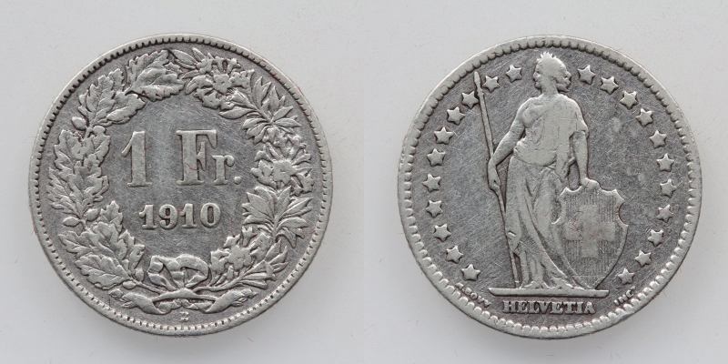Schweiz 1 Franken 1910 B