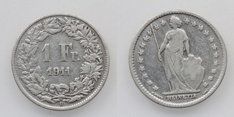 Schweiz 1 Franken 1911 B