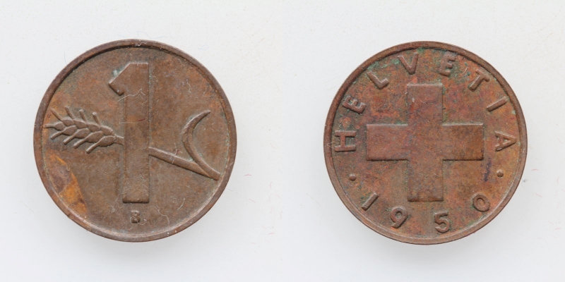 Schweiz 1 Rappen 1950 B