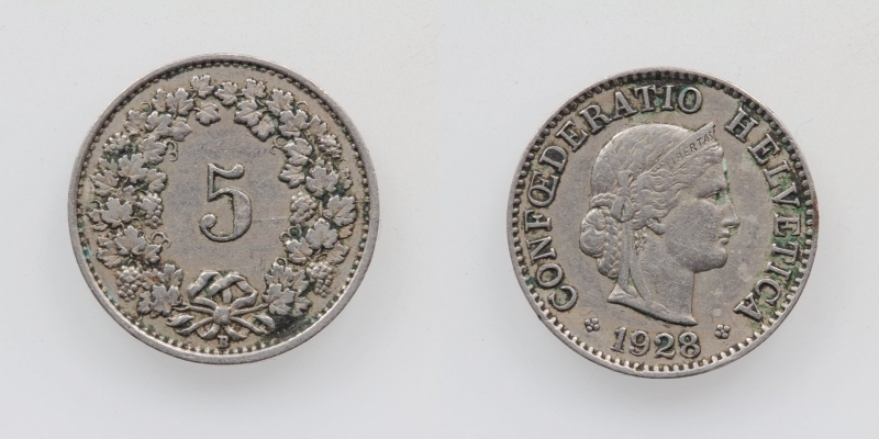 Schweiz 5 Rappen 1928 B