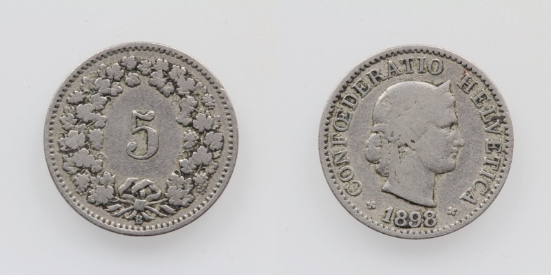 Schweiz 5 Rappen 1898 B