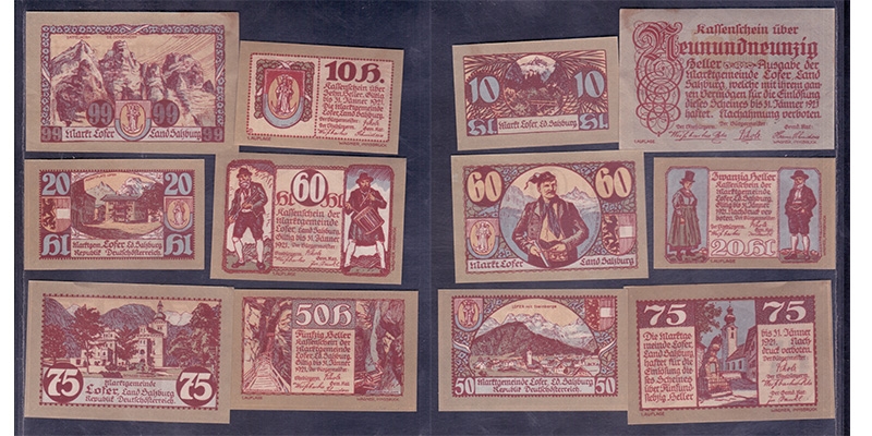 Salzburg Kassenschein Marktgemeinde Lofer 1920 1. Auflage