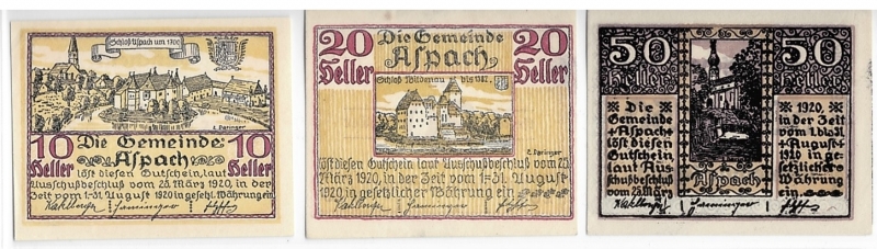 OÖ Notgeld Gemeinde Aspach 1920