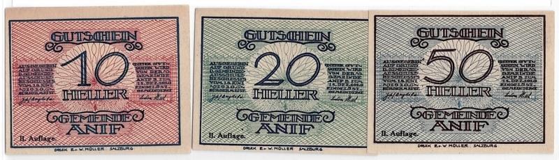 Salzburg Gutschein Gemeinde Anif 1920 II. Auflage