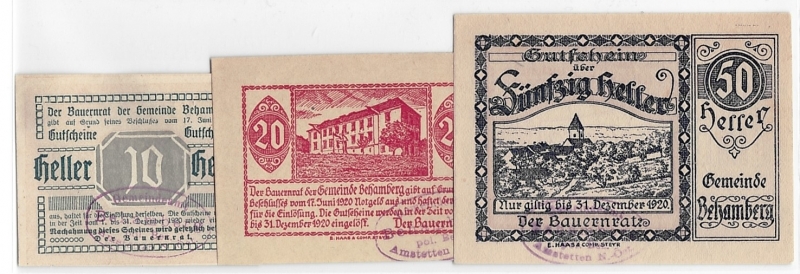 OÖ Notgeld Gemeinde Behamberg 1920