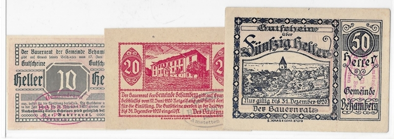 OÖ Notgeld Gemeinde Behamberg 1920