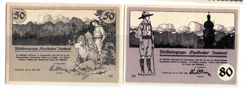 Tirol Notgeld Pfadfindergruppe "Speckbacher" Innsbruck 1920