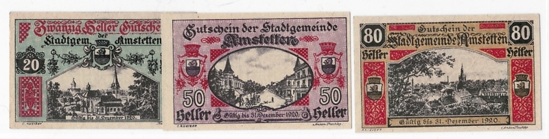 NÖ Gutschein der Stadtgemeinde Amstetten 1920