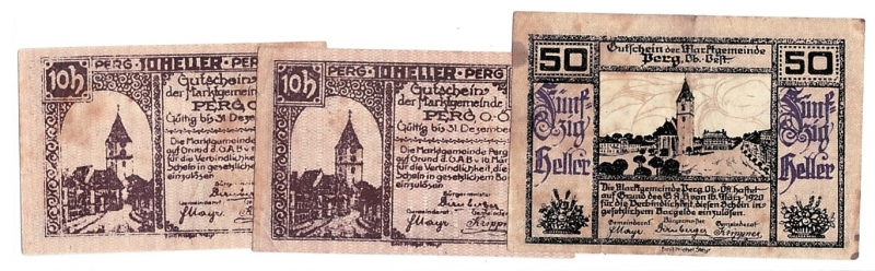 OÖ Notgeld Marktgemeinde Perg 1920