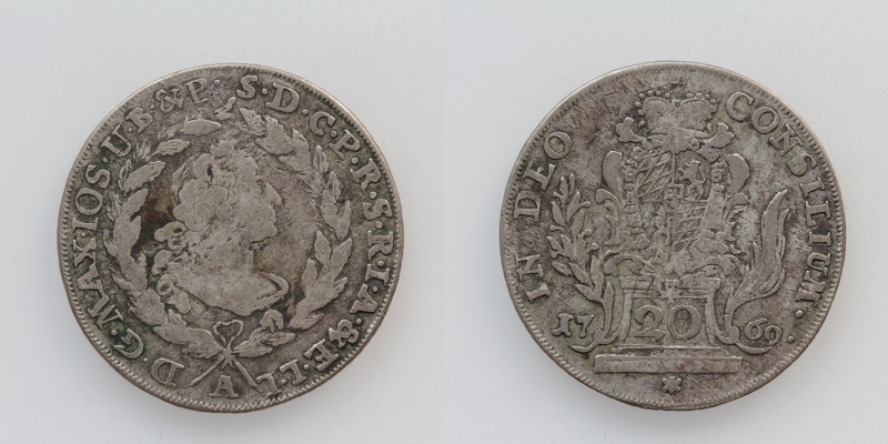 Bayern Maximilian III. Joseph 20 Kreuzer 1769 A Amberg
