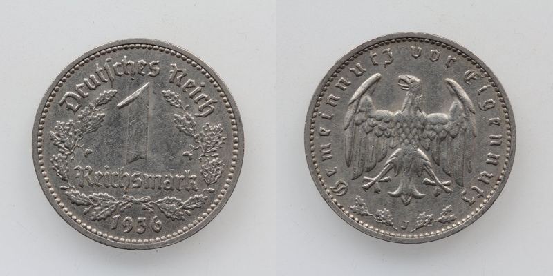 Deutsches Reich 1 Reichsmark 1936 J