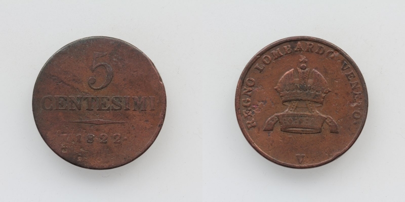 Franz II.(I.) 5 Centesimo 1822 V Venedig
