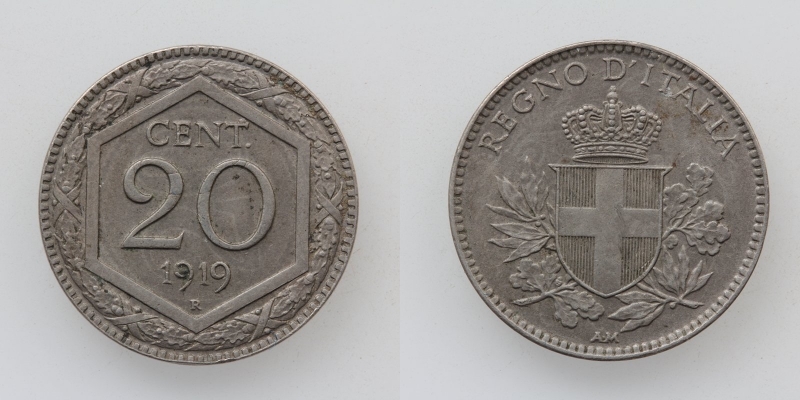 Italien Vittorio Emanuele III. 20 Centesimi 1919 R