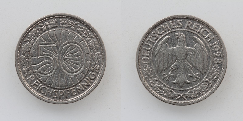 Weimarer Republik 50 Reichspfennig 1928 A