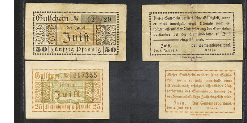 Niedersachsen Notgeld Insel Juist 1919