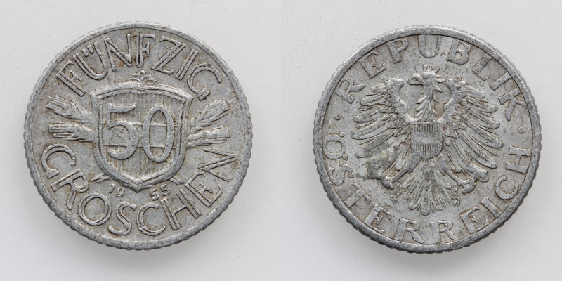 Österreich 2. Republik 50 Groschen 1955 Alu