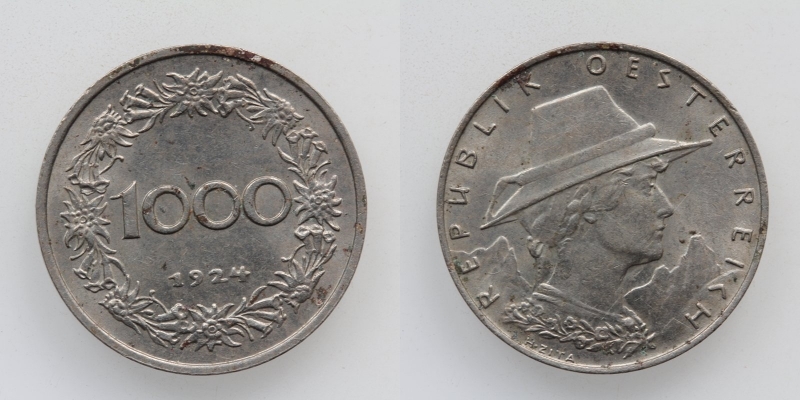 Österreich 1. Republik 1000 Kronen 1924