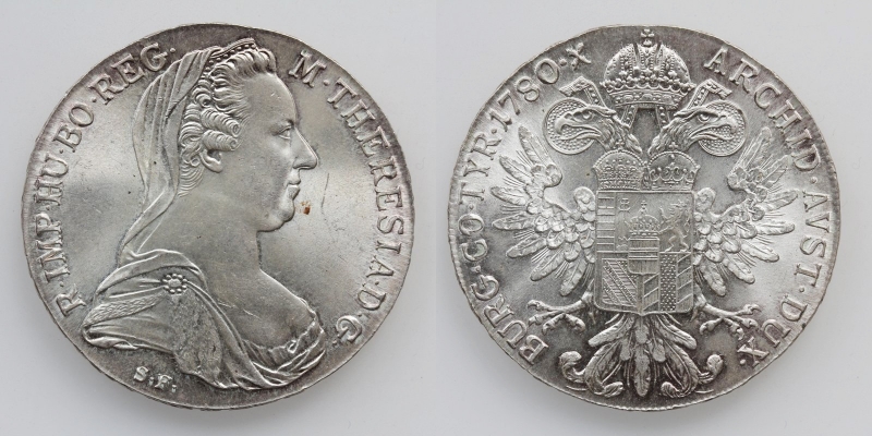 Maria Theresia Taler 1780 S.F. Silber NP