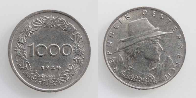 Österreich 1. Republik 1000 Kronen 1924