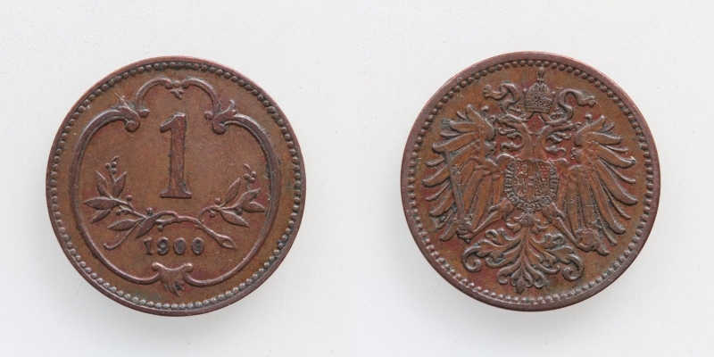 Österreich-Ungarn Franz Joseph I. 1 Heller 1900