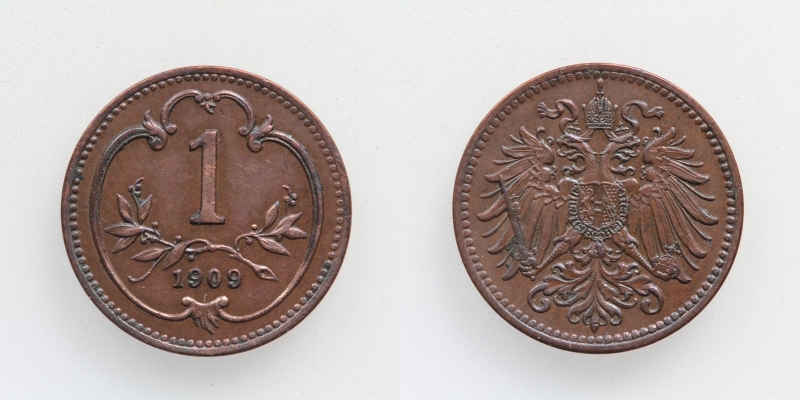 Österreich-Ungarn Franz Joseph I. 1 Heller 1909