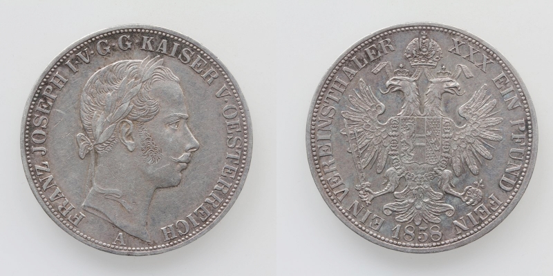 Österreich-Ungarn Franz Joseph I. Vereinstaler 1858 A Wien