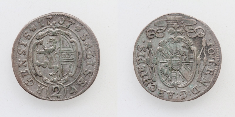Salzburg Johann Ernst von Thun u. Hohenstein 2 Kreuzer 1707