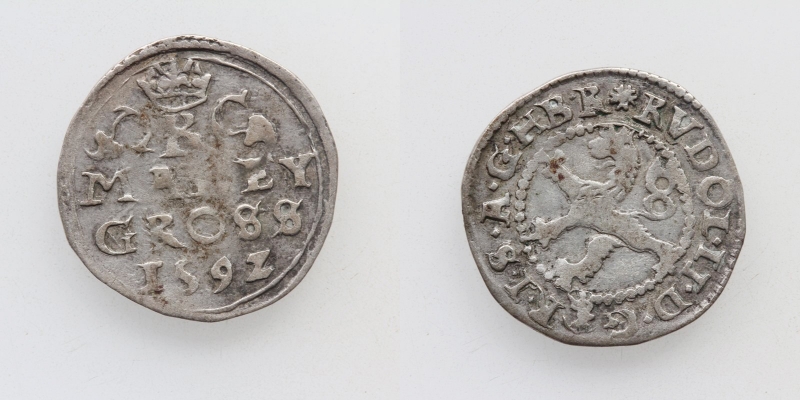 Böhmen Rudolf II. Maly Groschen 1592