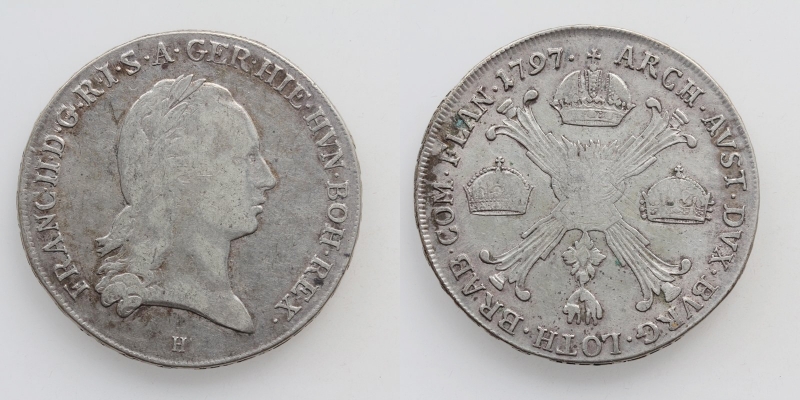Franz II.(I.) Kronentaler 1797 H Günzburg