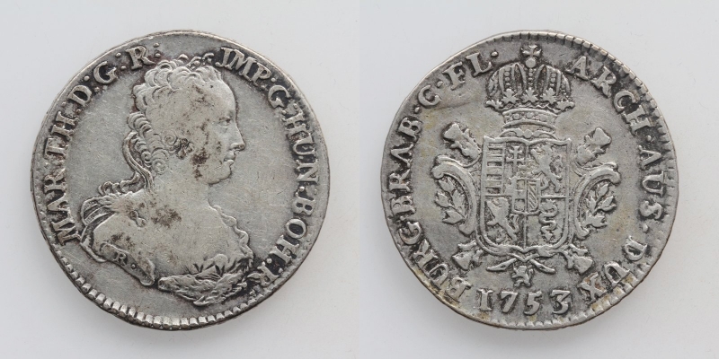 Maria Theresia 1/2 Ducaton 1753 R. Antwerpen