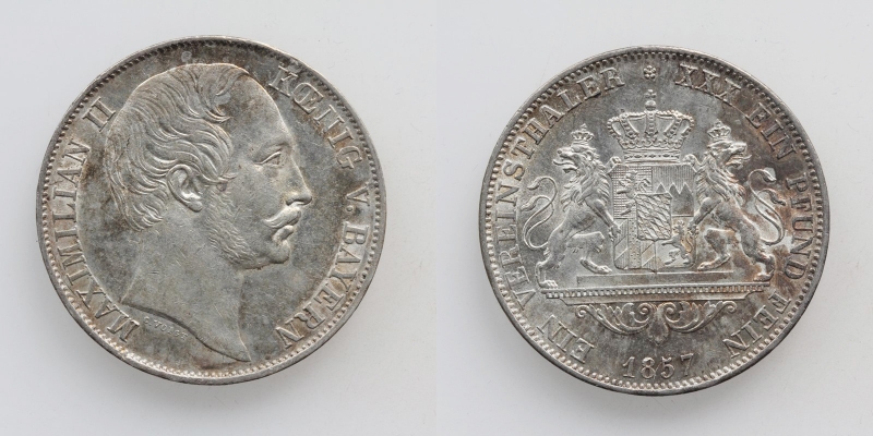Bayern Maximilian II. Vereinstaler 1857