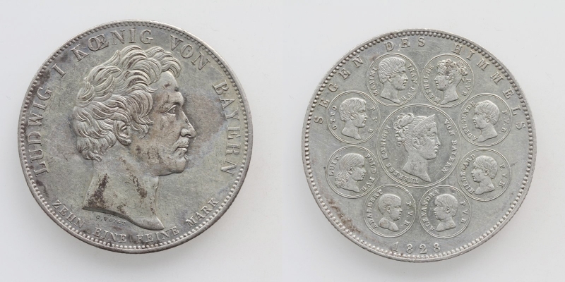 Bayern Ludwig I. Geschichtstaler 1828 Segen des Himmels