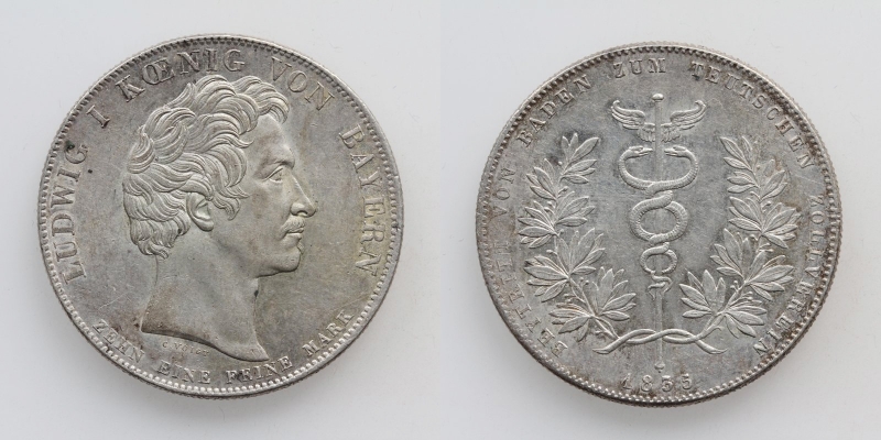 Bayern Ludwig I. Geschichtstaler 1835 Deutsche Zollverein