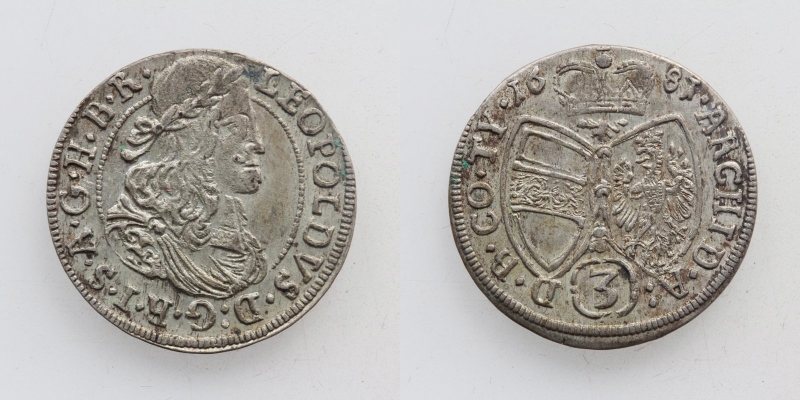 Tirol Leopold I. 3 Kreuzer 1681 Hall