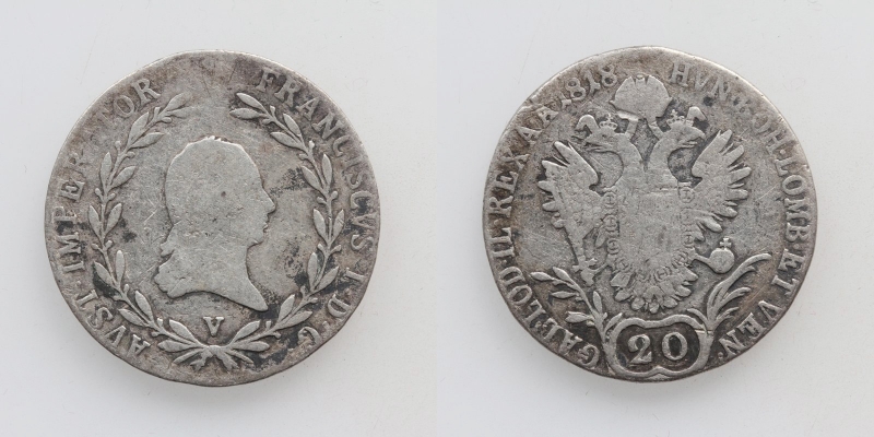 Franz II.(I.) 20 Kreuzer 1818 V Venedig