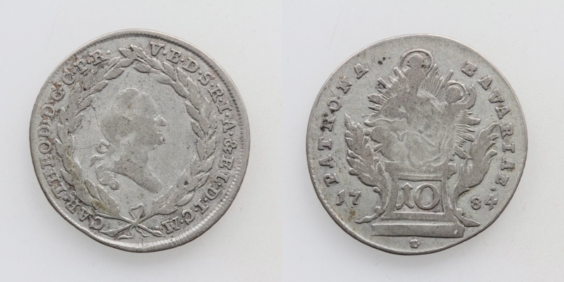 Bayern Karl Theodor 10 Kreuzer 1784