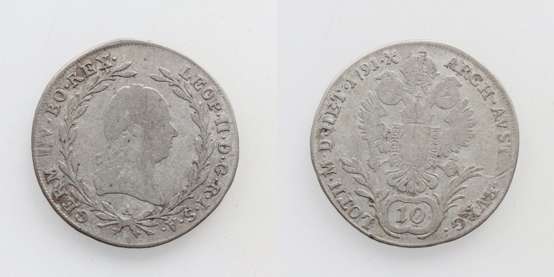 Leopold II. 10 Kreuzer 1791 A Wien
